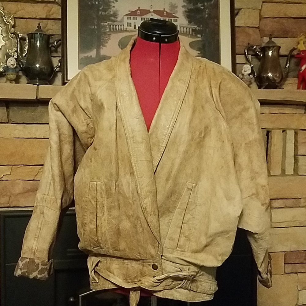 Vintage Leather Bomber Jacket Winlet